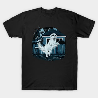 Scary Ghost Dog Night Horror Halloween Concept T-Shirt